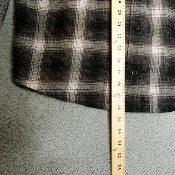 Treasure‎ & Bond Womens Button Front Shirt Black Gray Baring Plaid Cotton L New - Picture 4 of 10